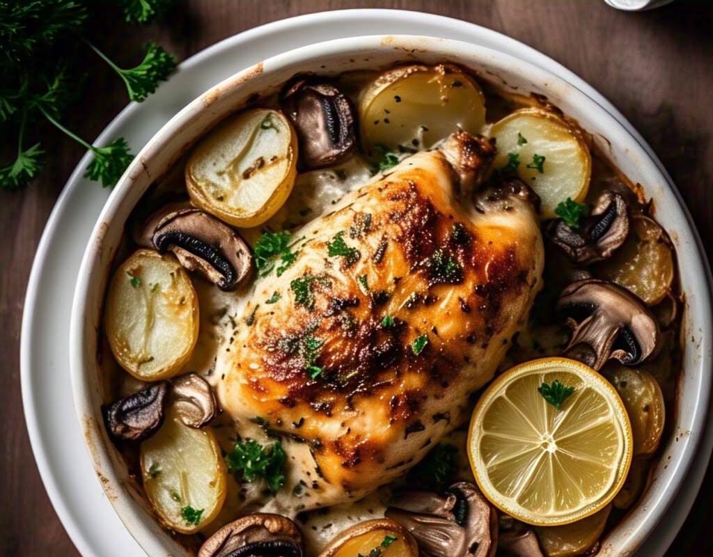 Recette Blanc De Poulet Pomme De Terre Champignon Au Four