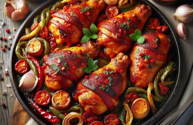 recette cuisse de poulet chorizo au four