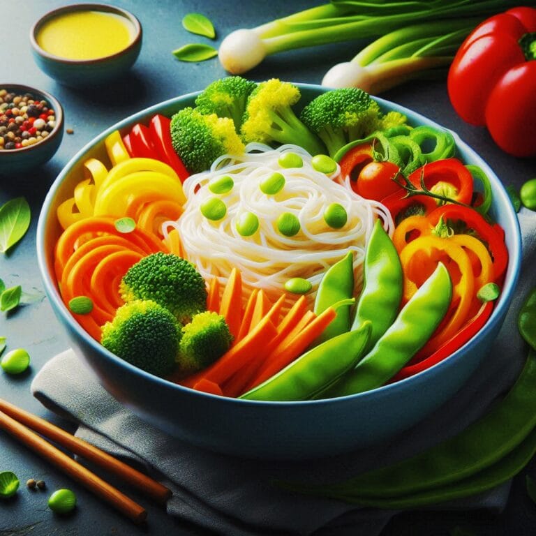 recette nouilles de riz aux légumes