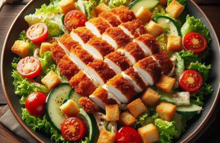 recette salade cesar poulet pané