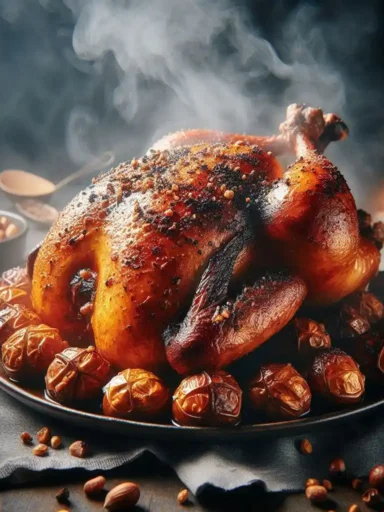 recette poulet aux marrons au four