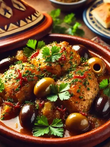 recette poulet aux olives algerien