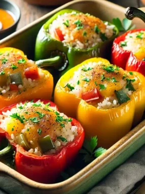 recette poivron farci au riz