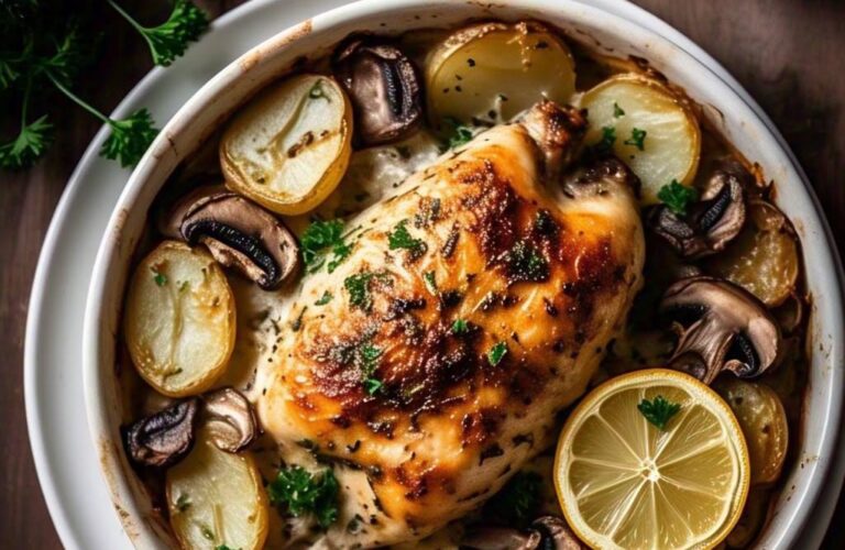 Recette Blanc de Poulet Pomme de Terre Champignon au Four