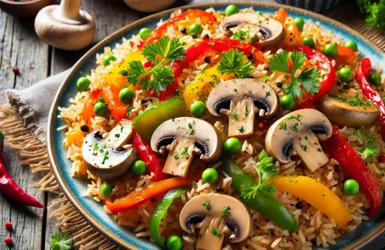 recette poivron champignon riz