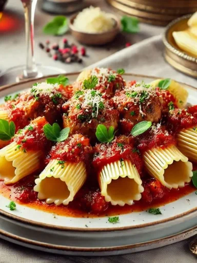 recette paccheri farci viande