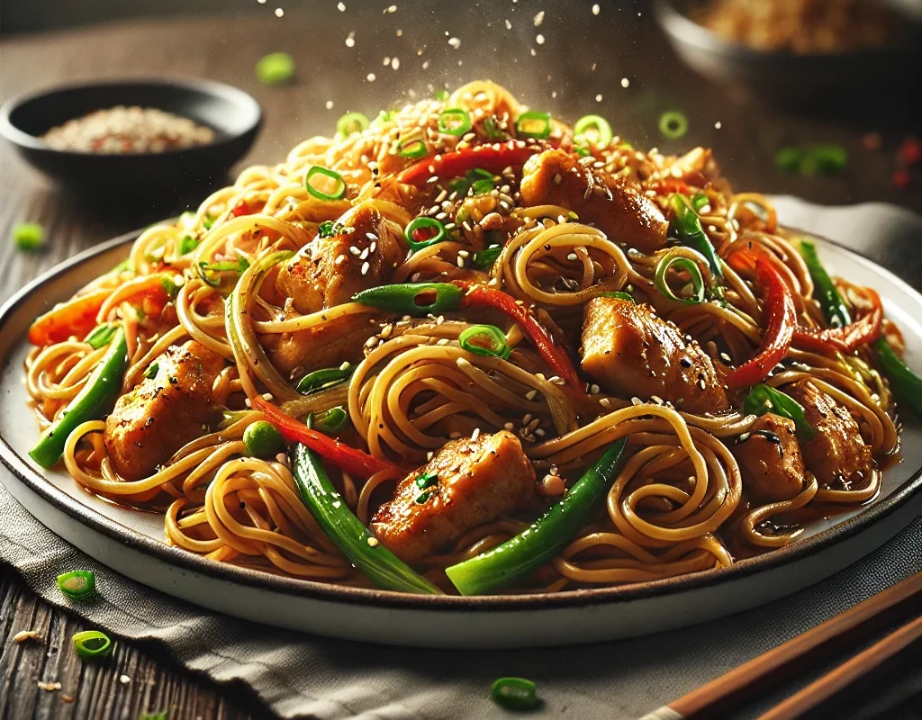 Recette des Nouilles Sautées au Poulet
