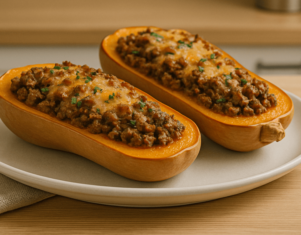 Recette Butternut Farcie Viande Hachée Mozzarella Recette Butternut Farcie Viande Hachée