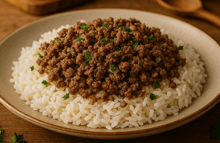 riz viande hachée libanais