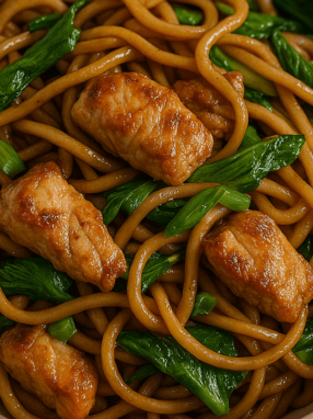 Recette Nouilles Sauté au Poulet