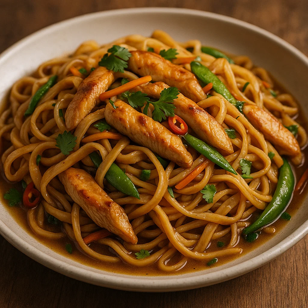 recette nouilles sautées poulet thaï