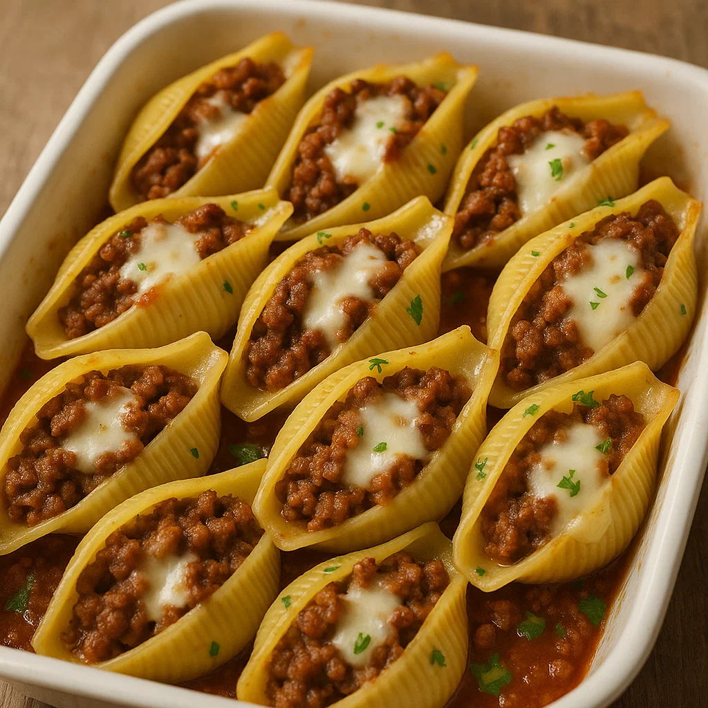 Recette Conchiglioni Farcis Viande Hachée Mozzarella