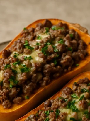Recette de Butternut Farci à la Viande Hachée