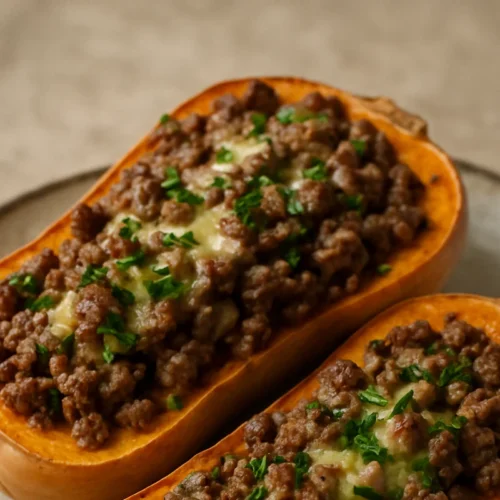 Recette de Butternut Farci à la Viande Hachée