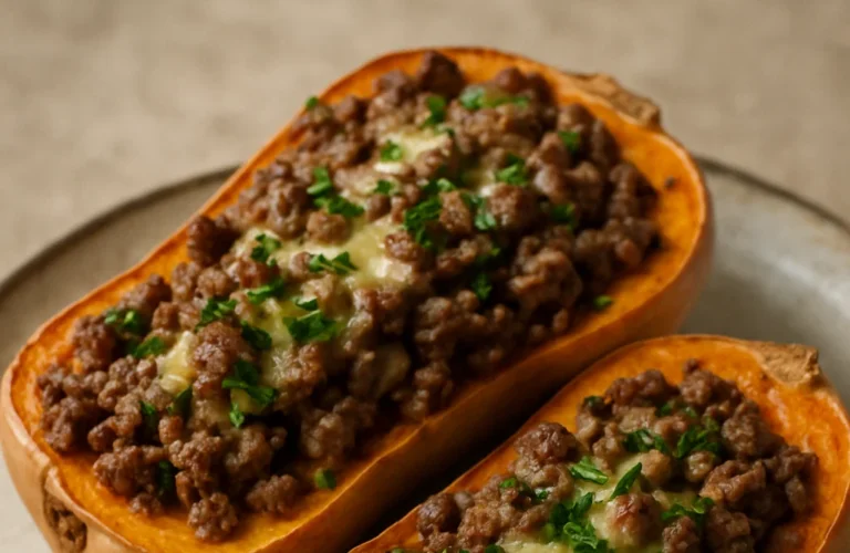 Recette de Butternut Farci à la Viande Hachée