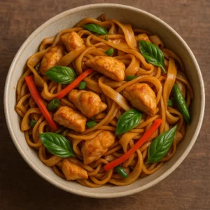 recette nouilles sautées poulet thaï