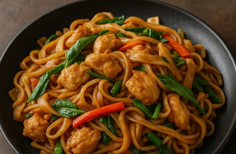 recette nouilles sautées poulet thaï