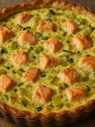 Tarte au Saumon et Poireaux Recette