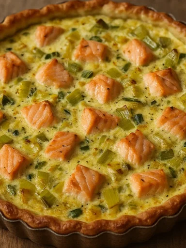 Tarte au Saumon et Poireaux Recette