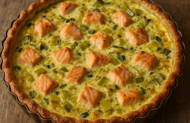 Tarte au Saumon et Poireaux Recette
