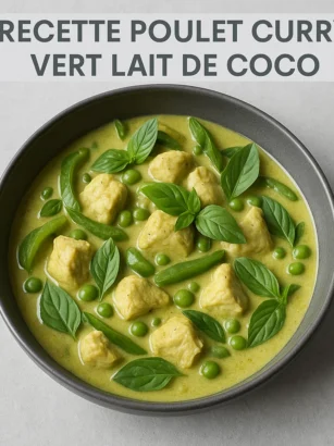 recette poulet au curry vert et lait de coco