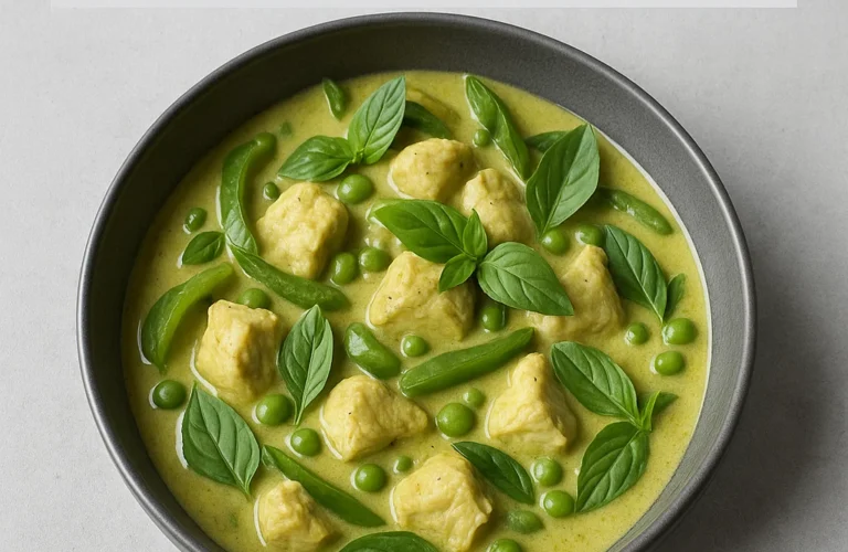 recette poulet au curry vert et lait de coco