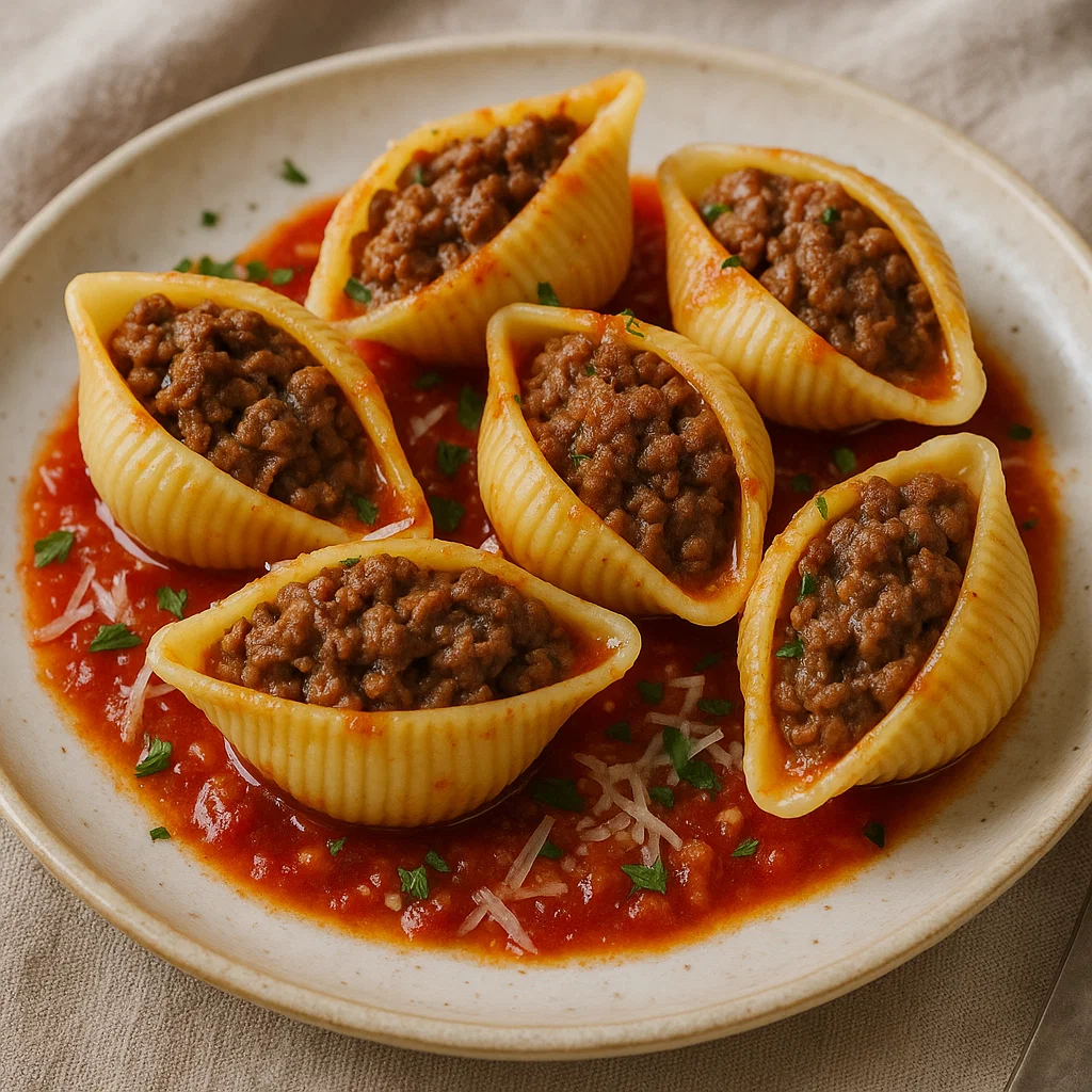 recette conchiglioni farcis viande hachée