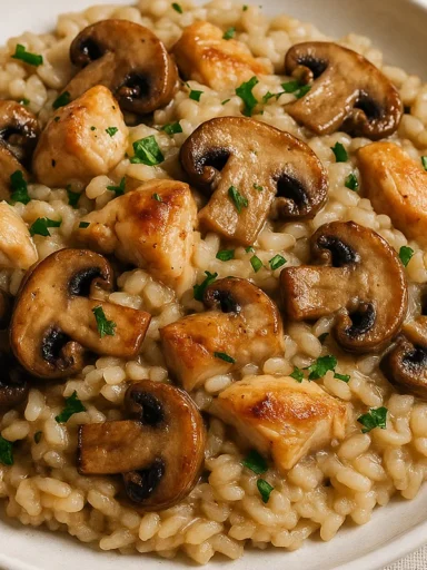 Recette Riz au Champignon et Poulet
