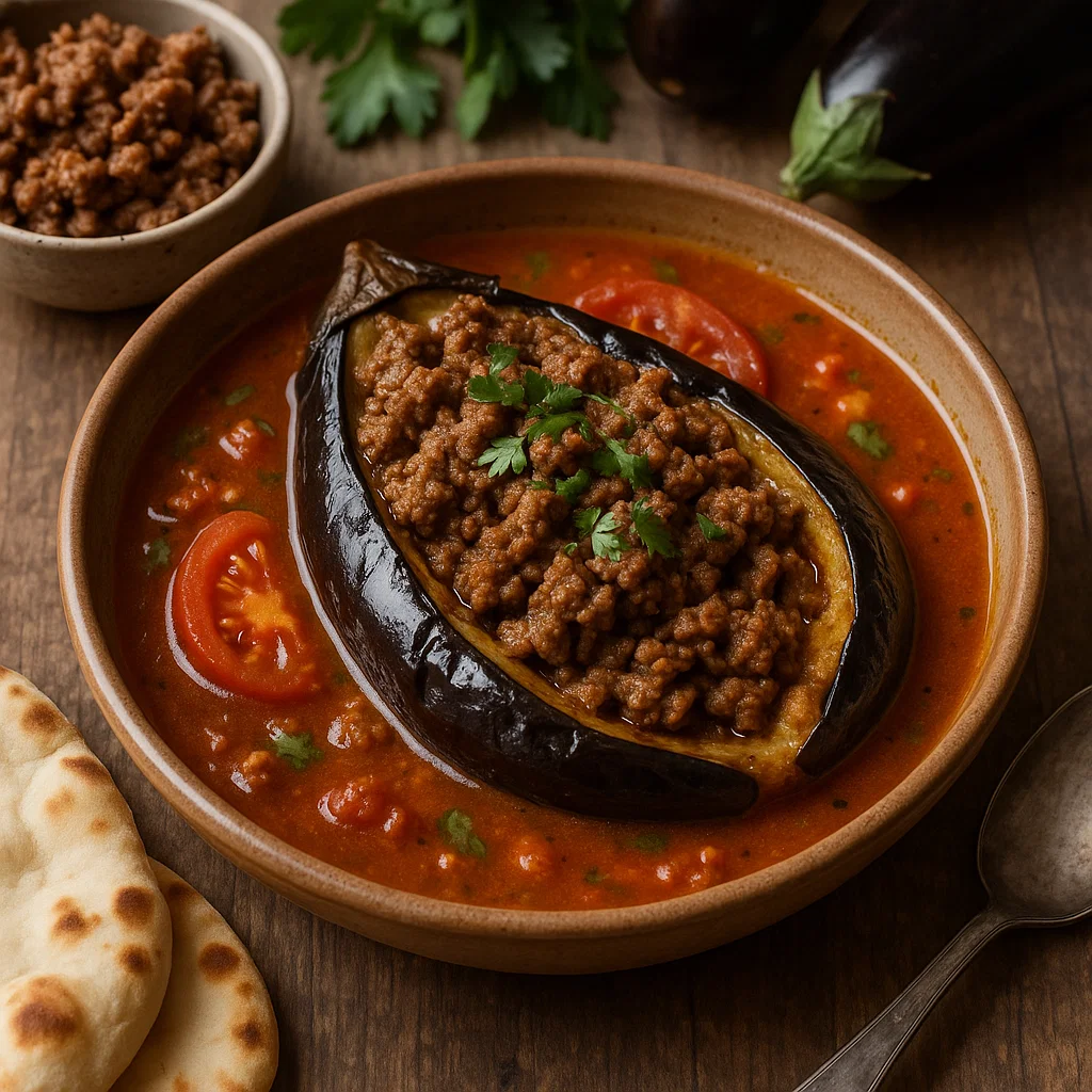 Découvrez notre recette libanaise aubergine authentique ! Aubergine fondante, viande épicée et sauce parfumée. Facile à réaliser chez vous.