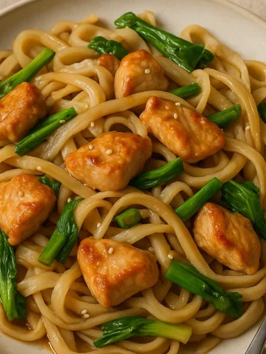 Recette Nouilles de Riz au Poulet
