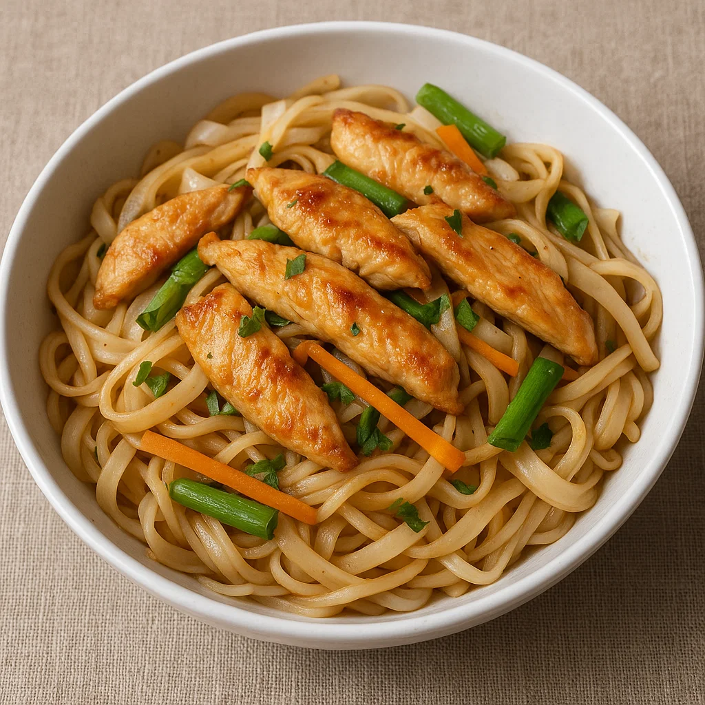 Recette Nouilles de Riz au Poulet