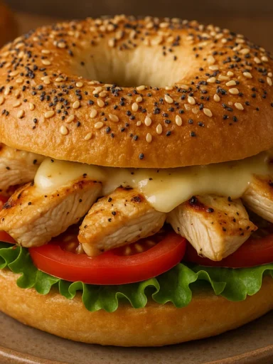 Recette Bagel au Poulet