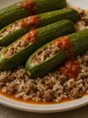 Recette Courgettes Riz Viande Hachée