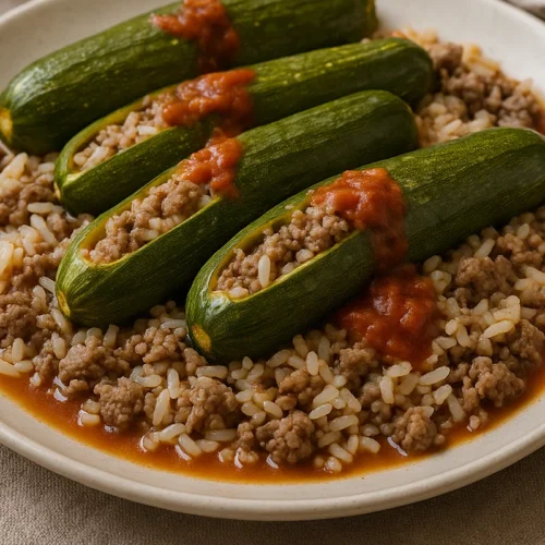 Recette Courgettes Riz Viande Hachée