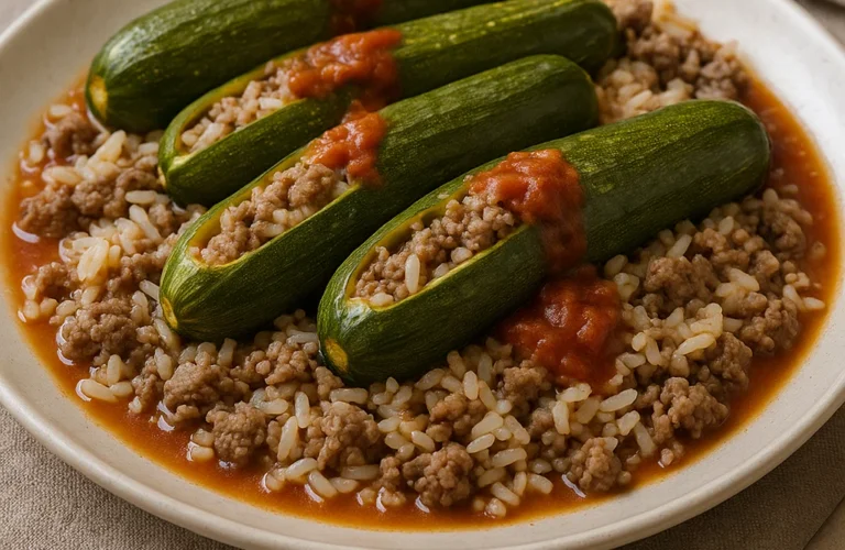 Recette Courgettes Riz Viande Hachée